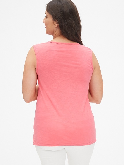 Image number 2 showing, Maternity Lace-Trim Tank Top in Slub Jersey