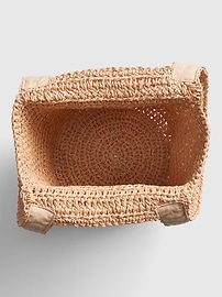 View large product image 3 of 3. Woven Straw Shopper Tote Bag