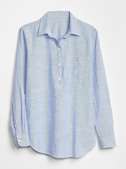 Image number 6 showing, Boyfriend Stripe Popover Shirt