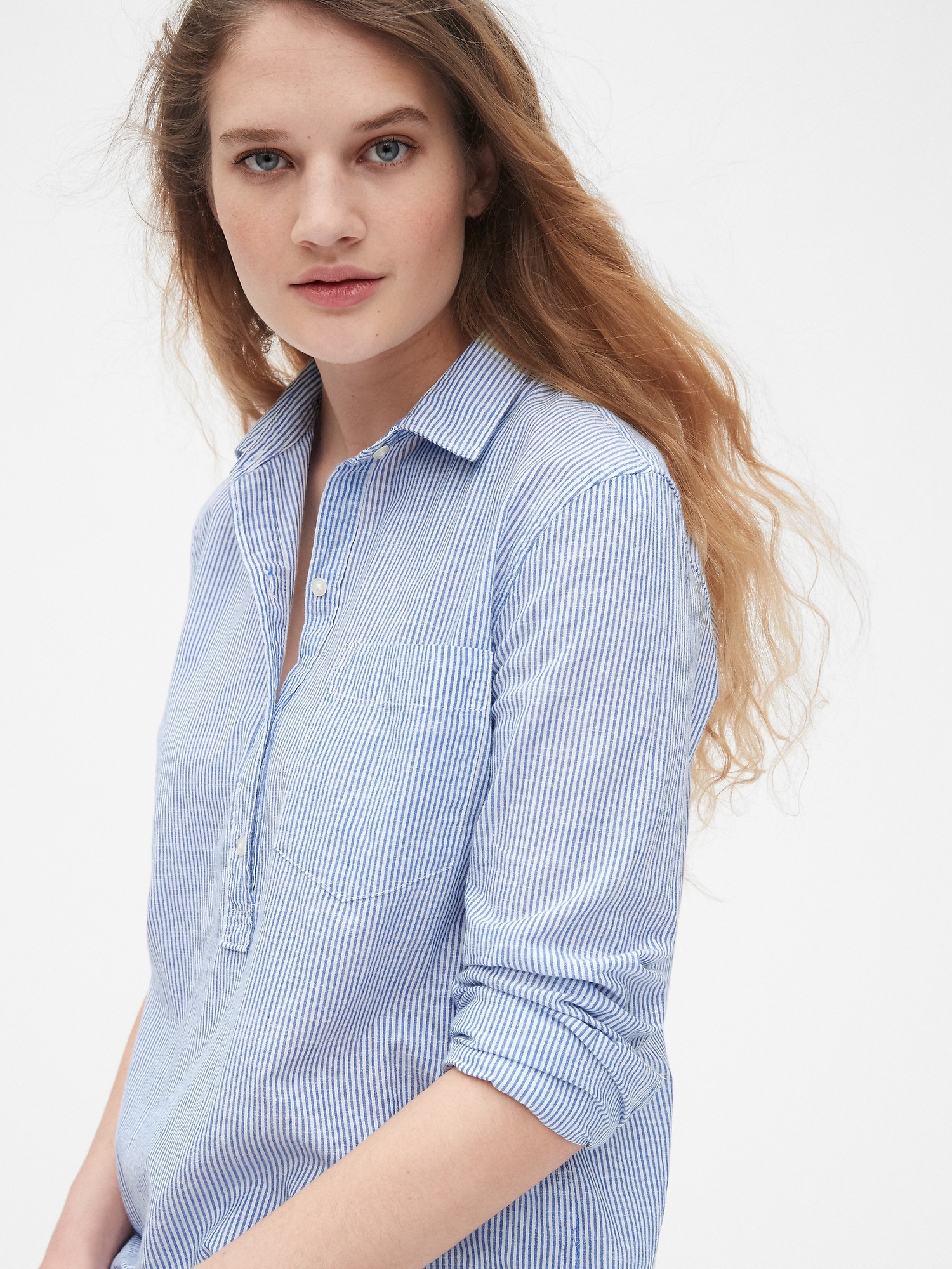 Boyfriend Stripe Popover Shirt Gap