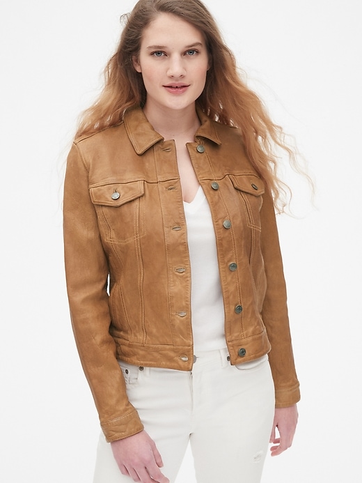 1 of 8 showing, with the color khaki of product Icon Leather Jacket