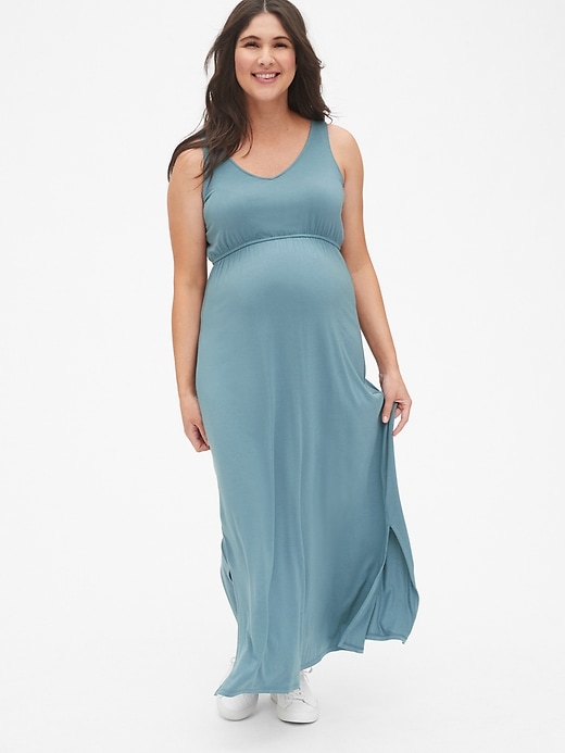 View large product image 1 of 1. Maternity V-Neck Maxi Dress