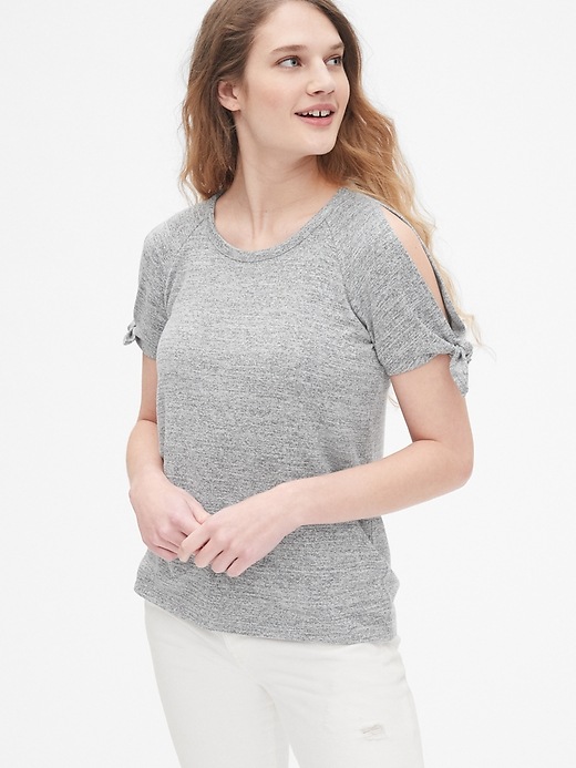 View large product image 1 of 1. Softspun Tie-Sleeve Top
