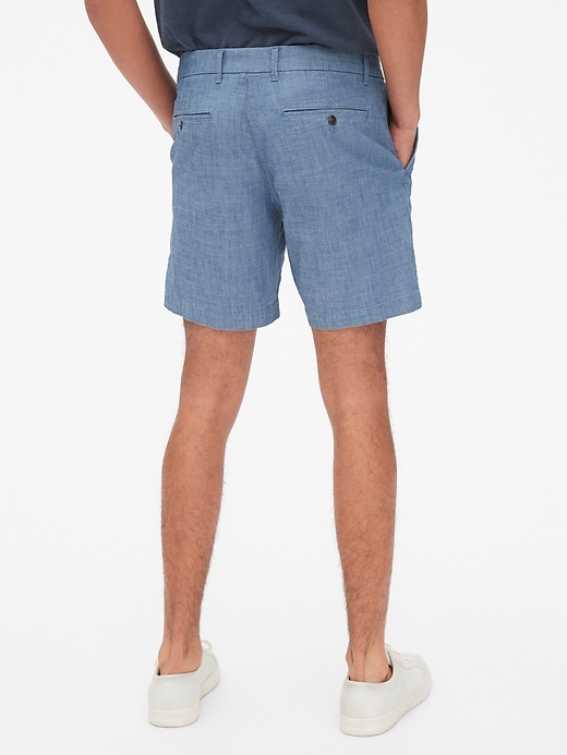 2 of 8 showing, with the color chambray of product 7" Vintage Khaki Shorts with GapFlex
