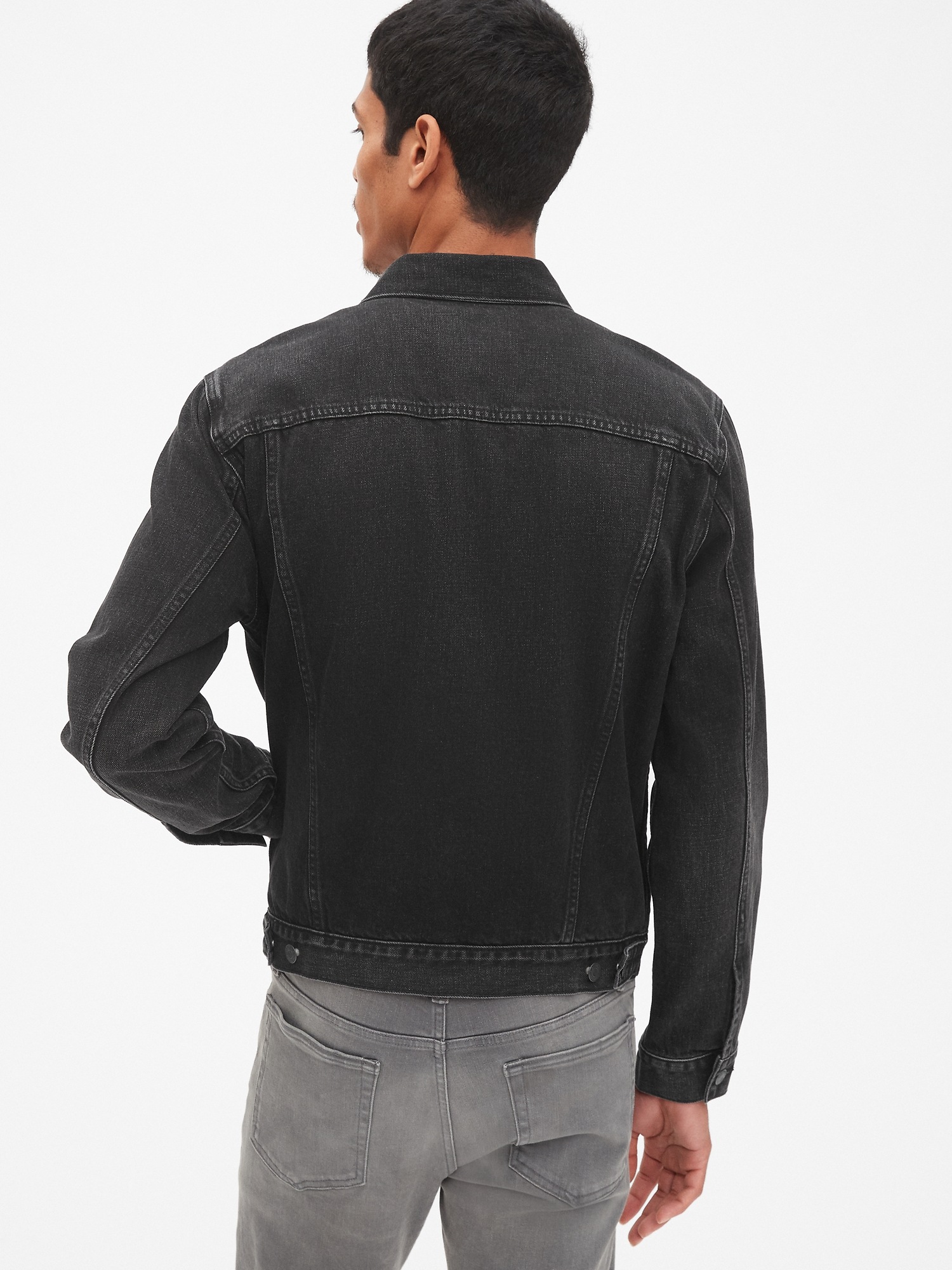 gap mens black denim jacket