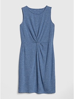 Twist Front Dress in Slub Jersey Gap