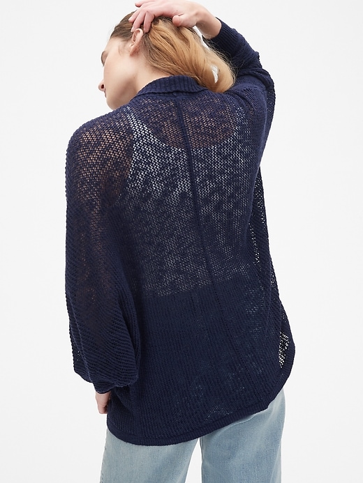 Image number 2 showing, Open-Stitch Cocoon Cardigan Sweater