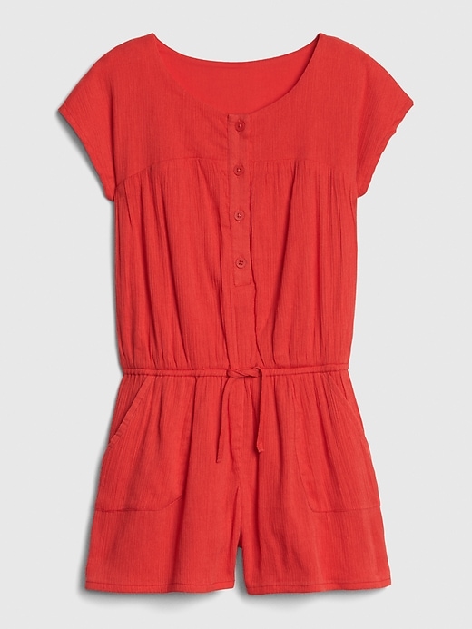 Image number 1 showing, Kids Button-Front Tie-Waist Romper