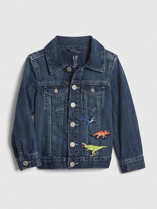 Image number 3 showing, Toddler Volcano Interactive Patch Icon Denim Jacket