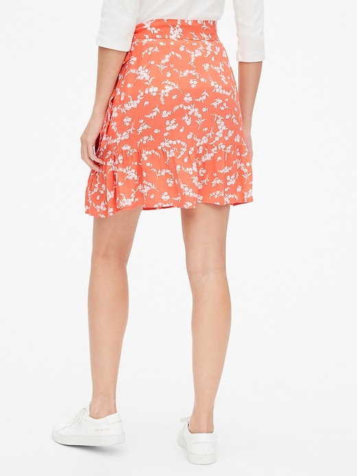 Image number 2 showing, Print Ruffle Wrap Mini Skirt