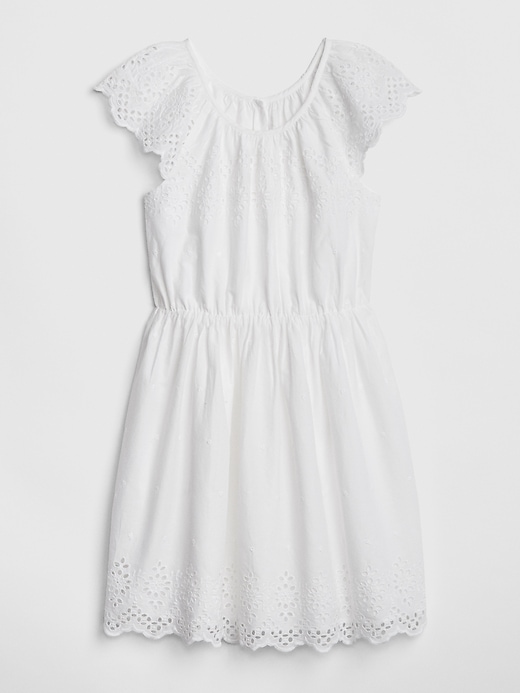 Eyelet Flutter Dress