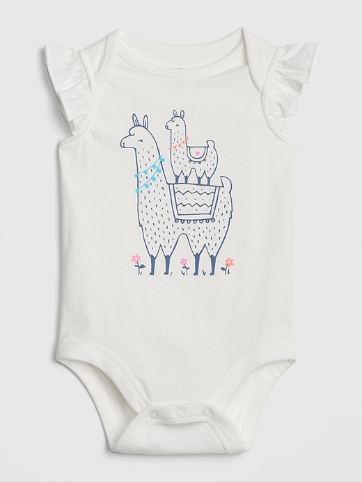 View large product image 1 of 1. Baby Ruffle Graphic Bodysuit