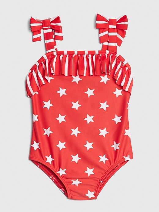 Image number 1 showing, Toddler Ruffle Swim One-Piece