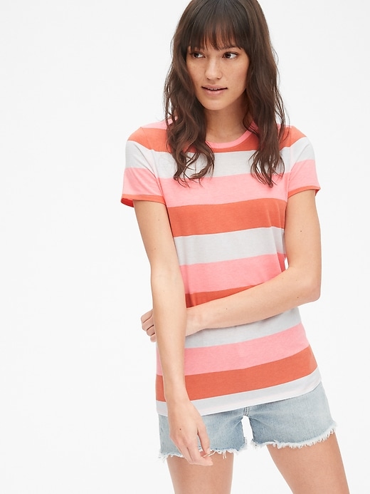 Image number 1 showing, Vintage Wash Stripe Crewneck T-Shirt