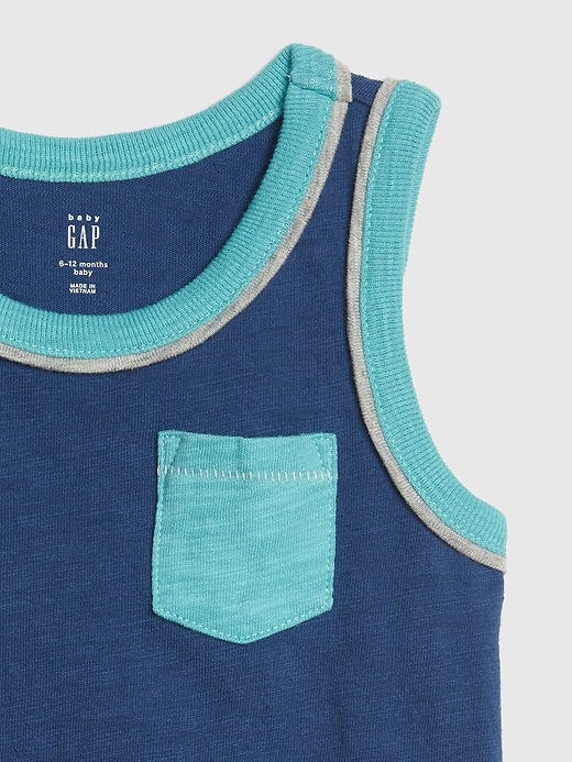 Image number 3 showing, Baby Colorblock Tank Bodysuit