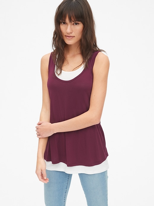 Image number 7 showing, Maternity Double-Layer Nursing Tank Top