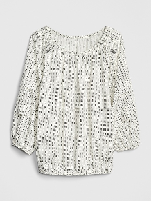 Image number 6 showing, Tiered Pleated Blouson Sleeve Top
