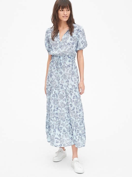 Image number 6 showing, Print Split-Neck Tiered Maxi Dress
