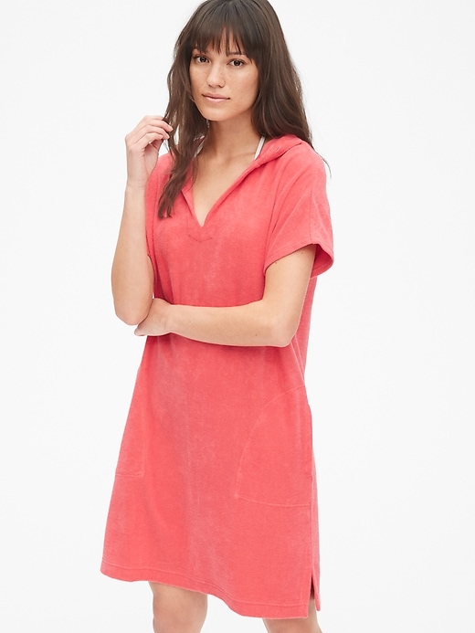 Image number 3 showing, Hooded Terry Towel Cover-Up Dress