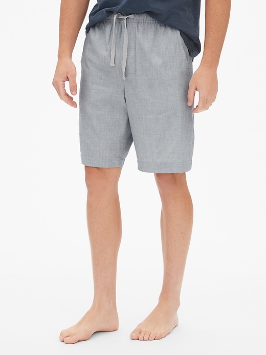 View large product image 1 of 1. 9" Pajama Shorts in Poplin