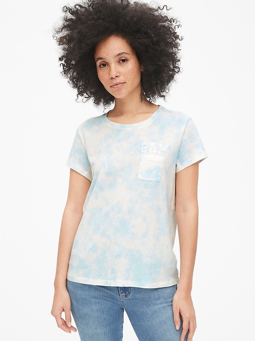 T-Shirt 32 Bar Blues Homme XL - Bleu Tie Dye - Coton Léger à Poche - Occasion TB