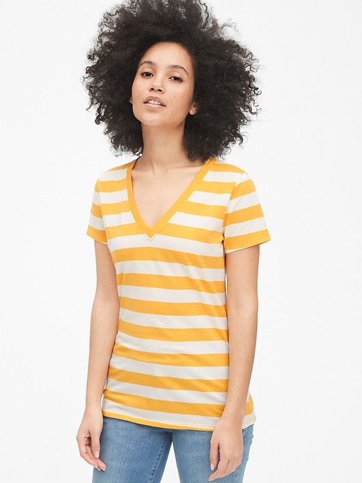 Image number 7 showing, Vintage Wash Stripe V-Neck T-Shirt
