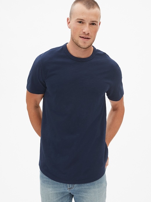 Image number 7 showing, Vintage Slub Jersey Curved-Hem T-Shirt
