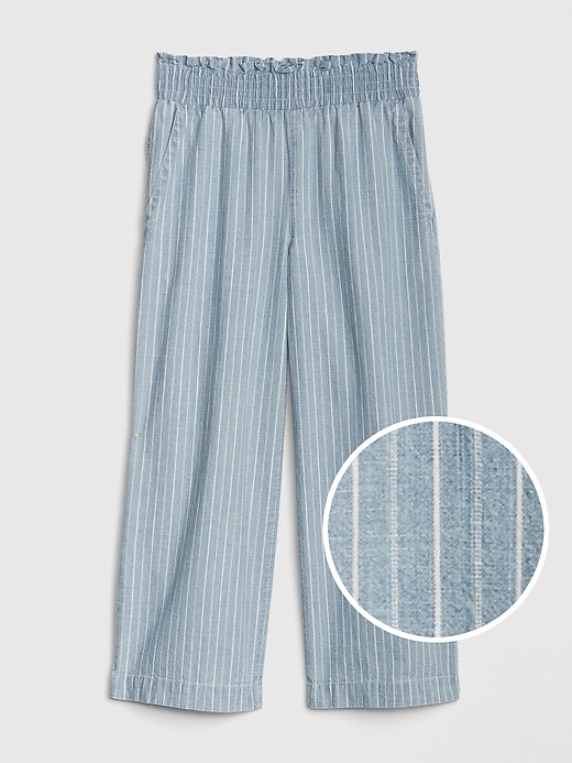 1 of 8 showing, with the color indigo stripe of product Kids Stripe Wide-Leg Pants