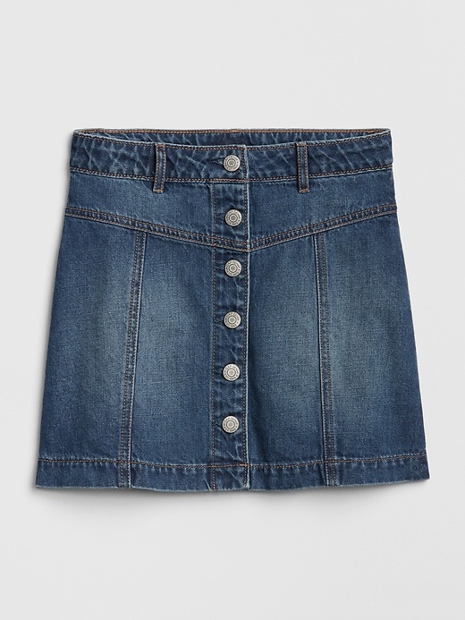 Image number 1 showing, Kids Denim Button-Front Skirt