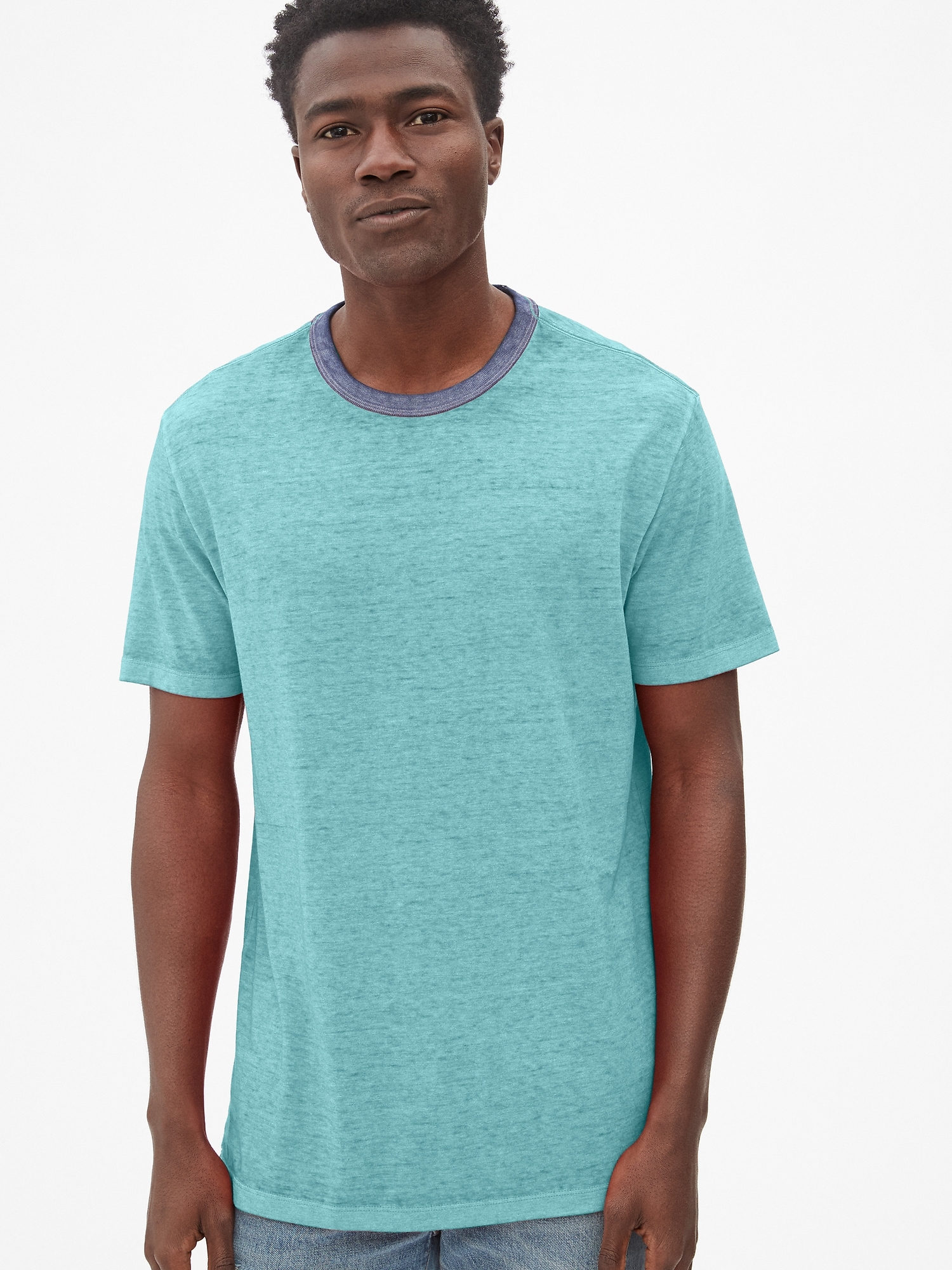 Burnout Ringer Crewneck T-Shirt | Gap