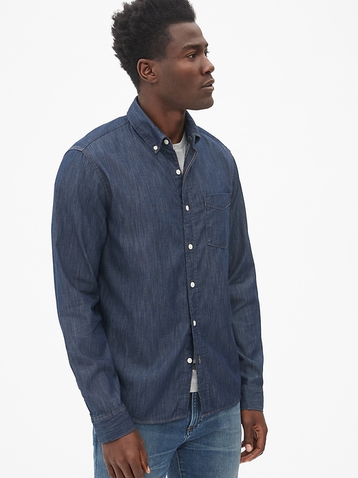 Image number 1 showing, Untucked Fit Denim Shirt