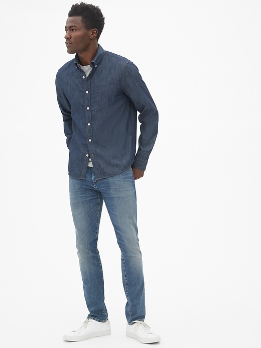 Image number 3 showing, Untucked Fit Denim Shirt