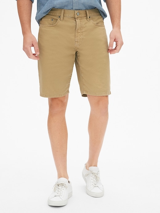 1 of 8 showing, with the color tan of product Wearlight 10" Slim Shorts with GapFlex
