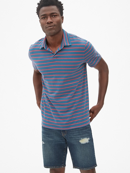 Image number 1 showing, Vintage Soft Stripe Polo Shirt
