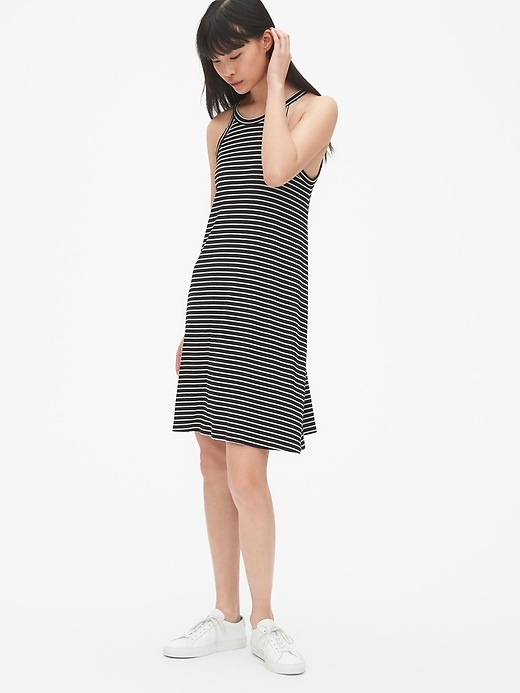 View large product image 1 of 1. Ribbed Halter Swing Dress