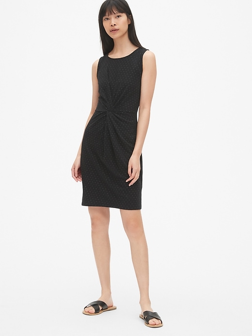 View large product image 1 of 1. Twist-Front Dress in Slub Jersey