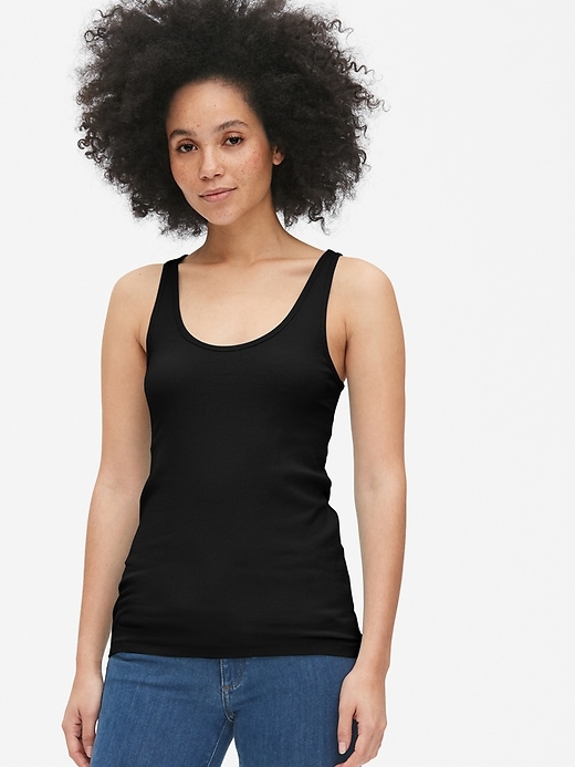 View large product image 1 of 1. Flat Back Rib Tank Top