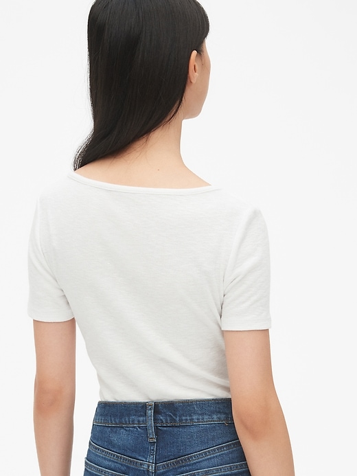 Short Sleeve Ribbed Henley | Gap