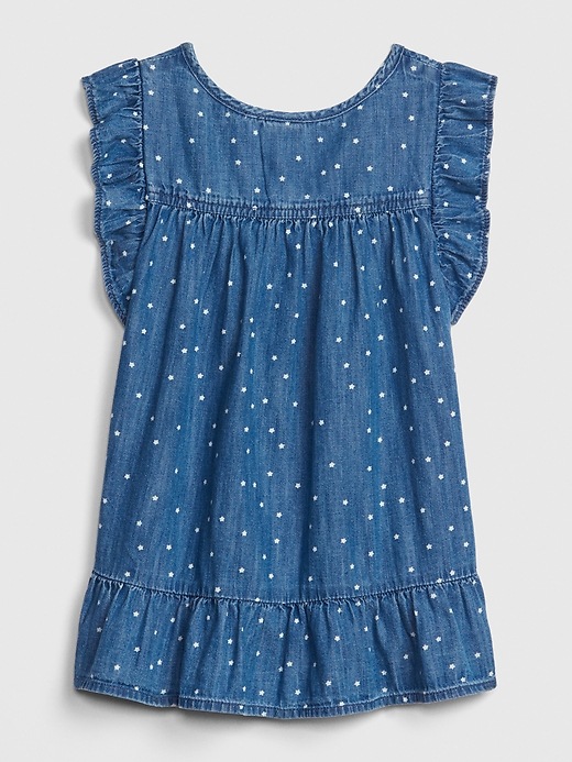 Image number 2 showing, Toddler Star Ruffle Denim Dress