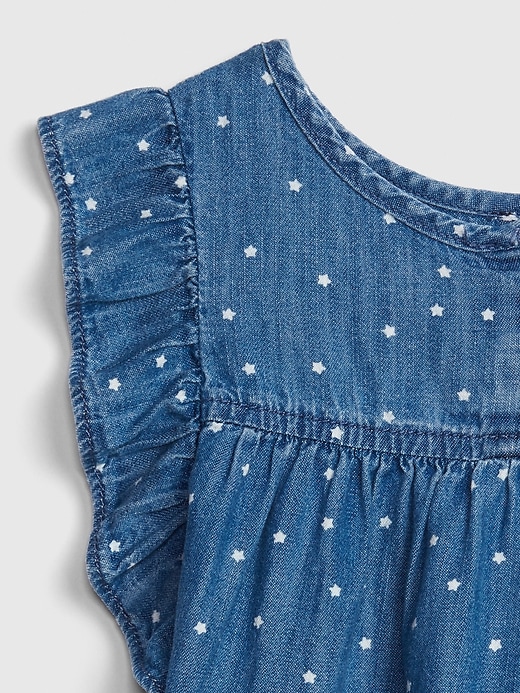 Image number 3 showing, Toddler Star Ruffle Denim Dress