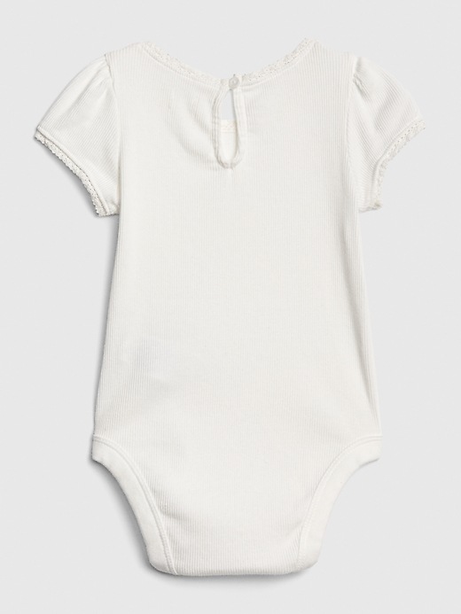 Image number 2 showing, Baby Lace Short Sleeve Bodysuit