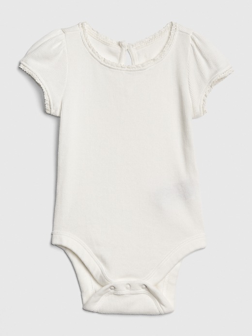 Image number 1 showing, Baby Lace Short Sleeve Bodysuit