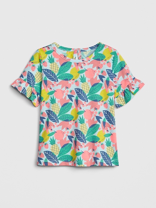 View large product image 1 of 1. Baby Print Ruffle T-Shirt