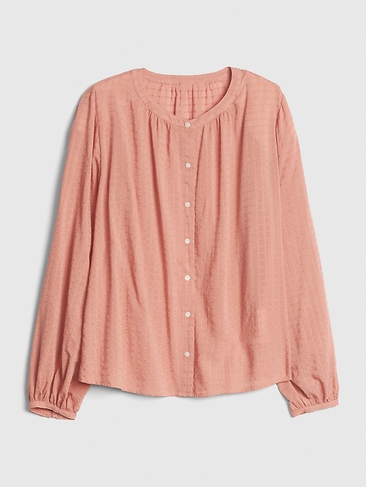 Image number 6 showing, Blouson Sleeve Button-Front Blouse