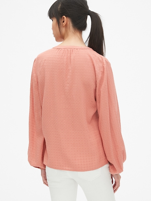 Image number 2 showing, Blouson Sleeve Button-Front Blouse