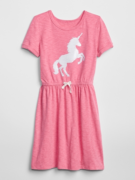 Image number 1 showing, Kids Flippy Sequin Unicorn Dress