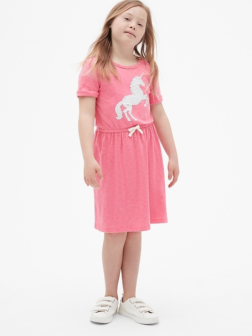 Image number 2 showing, Kids Flippy Sequin Unicorn Dress