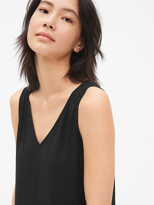 Image number 5 showing, Sleeveless V-Neck Top in Modal Crepe