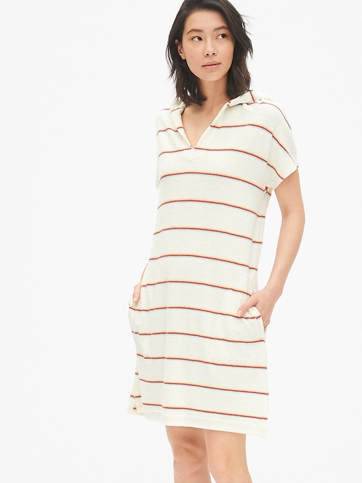 Image number 1 showing, Hooded Terry Towel Cover-Up Dress