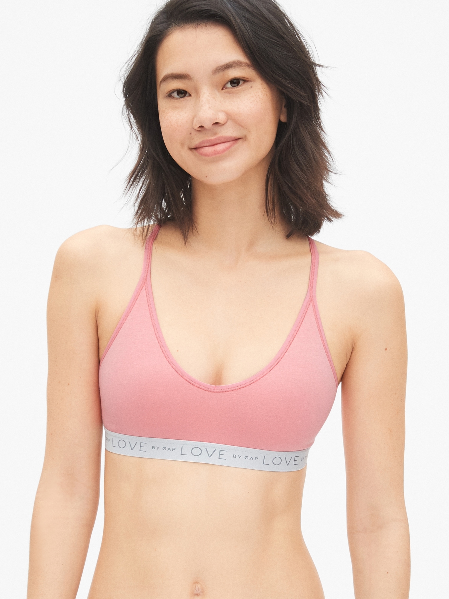Cotton Logo BraletteGap Logo Racerback Stretch Stretch QBWECrodxe